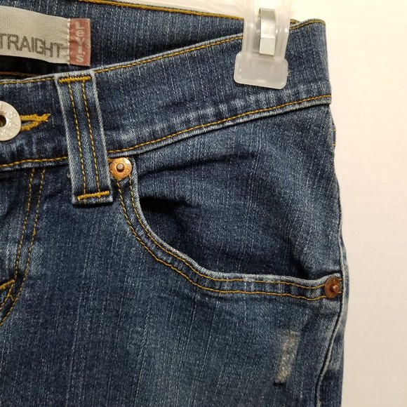 Levi's jeans 1S 1 Short 504 Slouch Straight denim lightly distressed 06 low rise - Picture 4 of 14